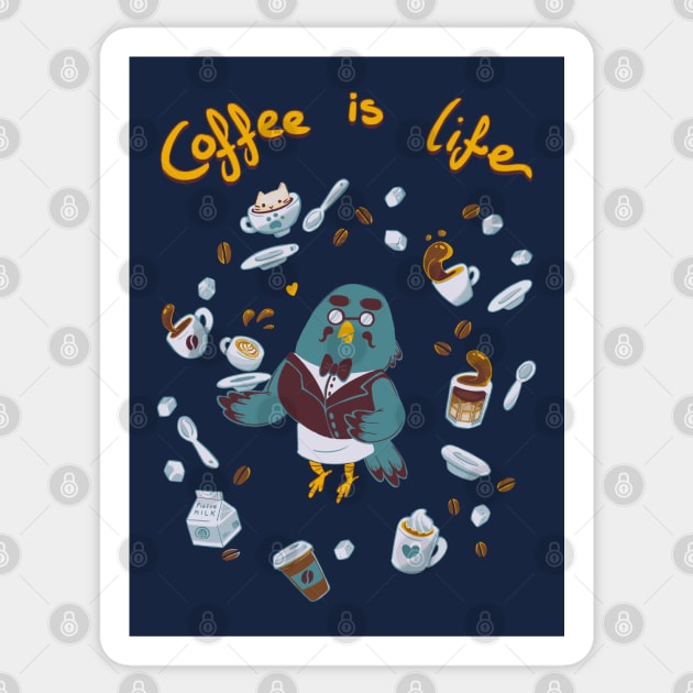 Coffee is Life Sticker by TheTeenosaur